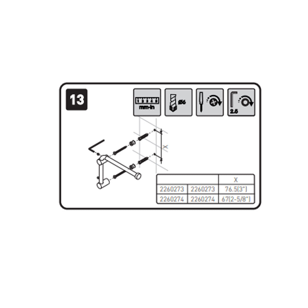 Porta asciugamani sospeso a snodo in acciaio inossidabile lucido della collezione 'Logic' by Cosmic cm 40