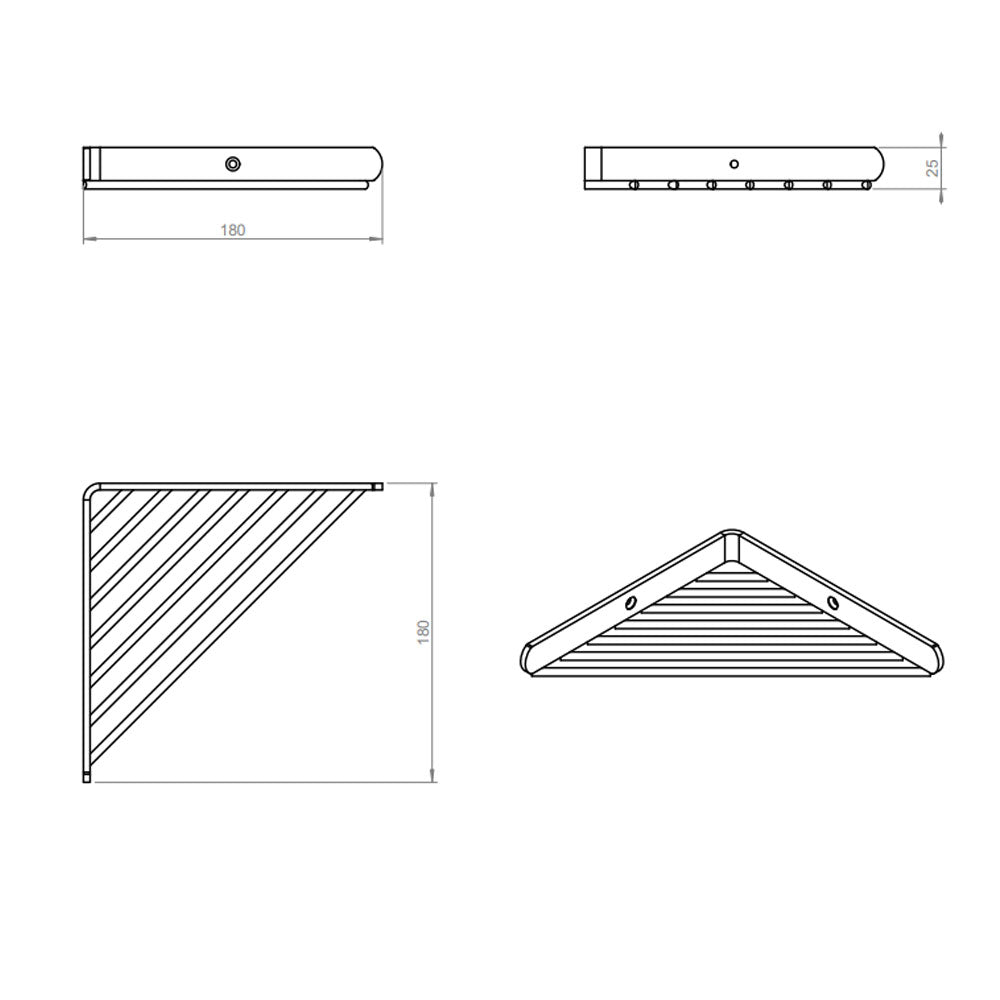 Griglia porta sapone angolare sospesa in acciaio inossidabile della collezione 'Logic' by Cosmic cm 18x18x2