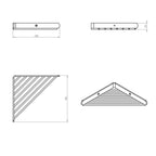 Griglia porta sapone angolare sospesa in acciaio inossidabile della collezione 'Logic' by Cosmic cm 18x18x2