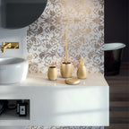 Portasapone da appoggio in ceramica Gedy modello Astrid - Oro