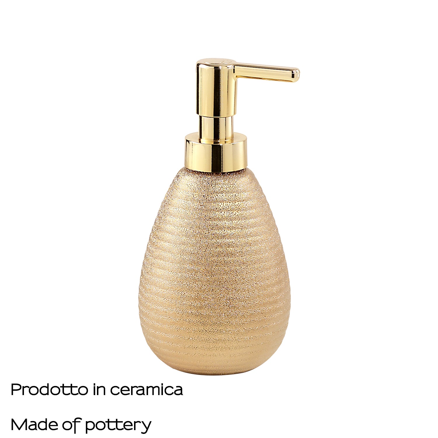 Dispenser sapone da appoggio in ceramica con erogatore Gedy modello Astrid - Oro