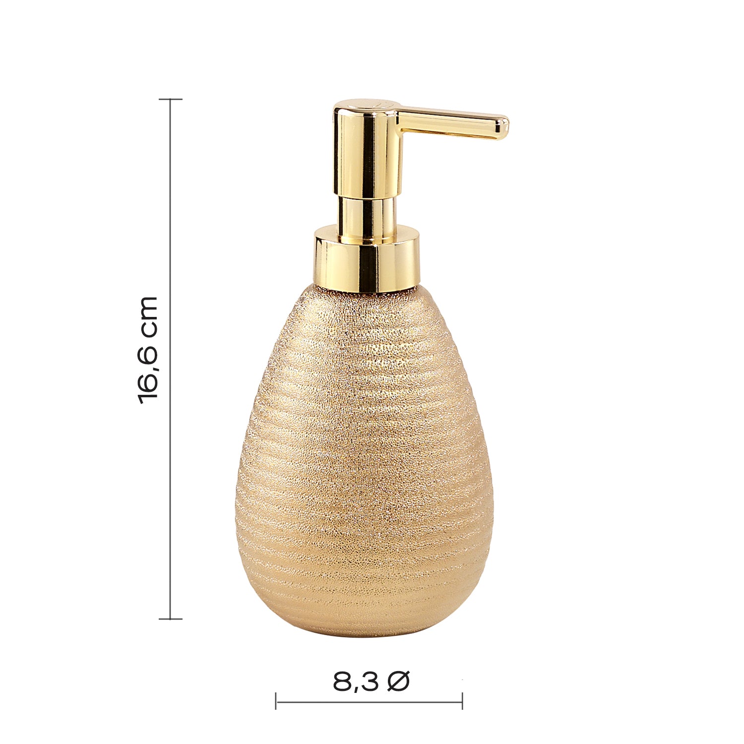 Dispenser sapone da appoggio in ceramica con erogatore Gedy modello Astrid - Oro