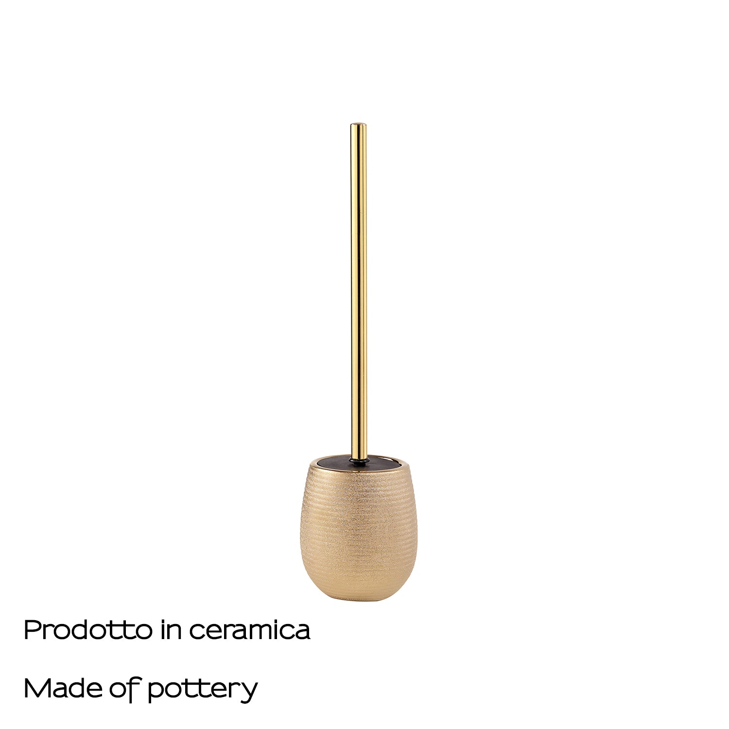 Scopino da appoggio in ceramica con ciuffo in setole Gedy modello Astrid - Oro
