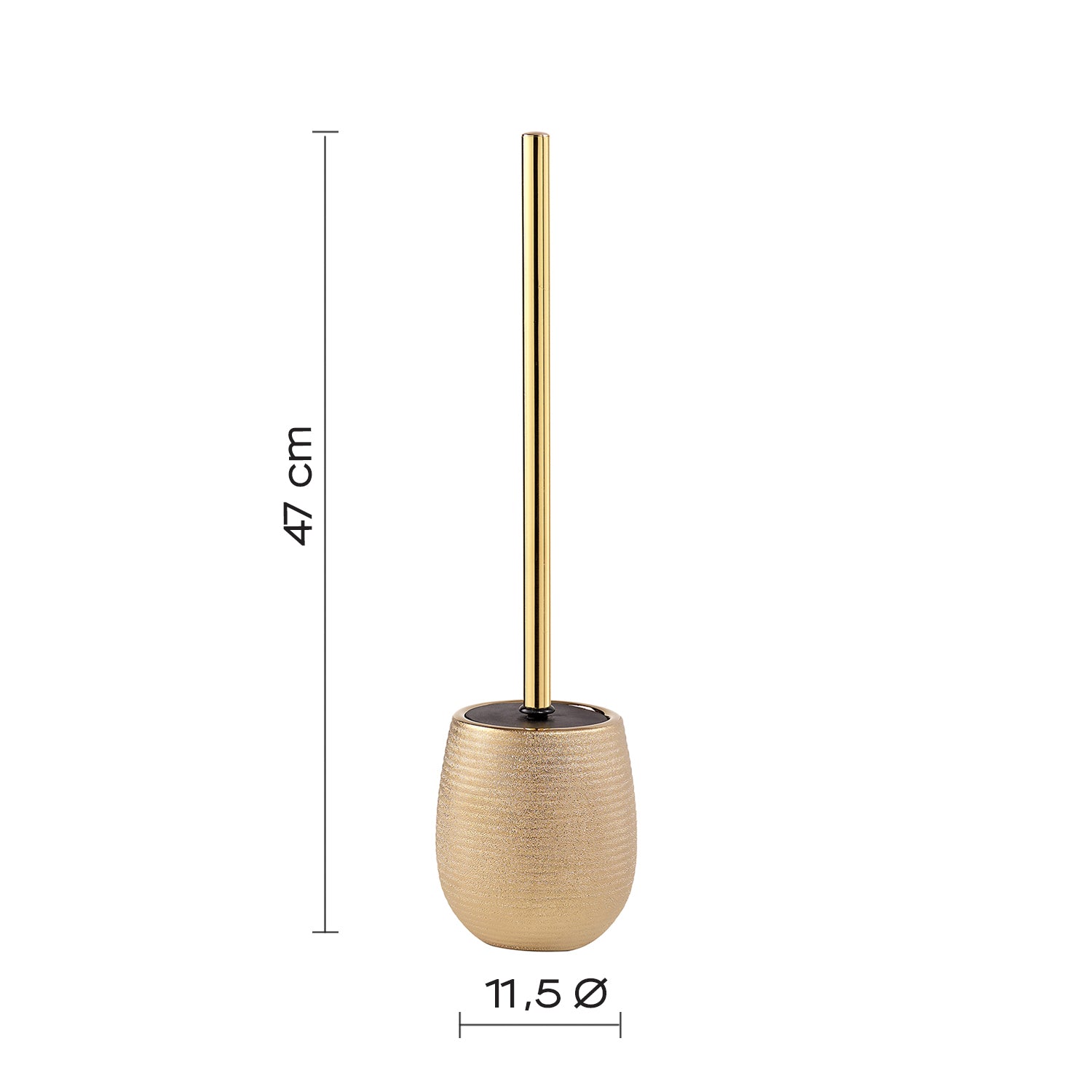 Scopino da appoggio in ceramica con ciuffo in setole Gedy modello Astrid - Oro