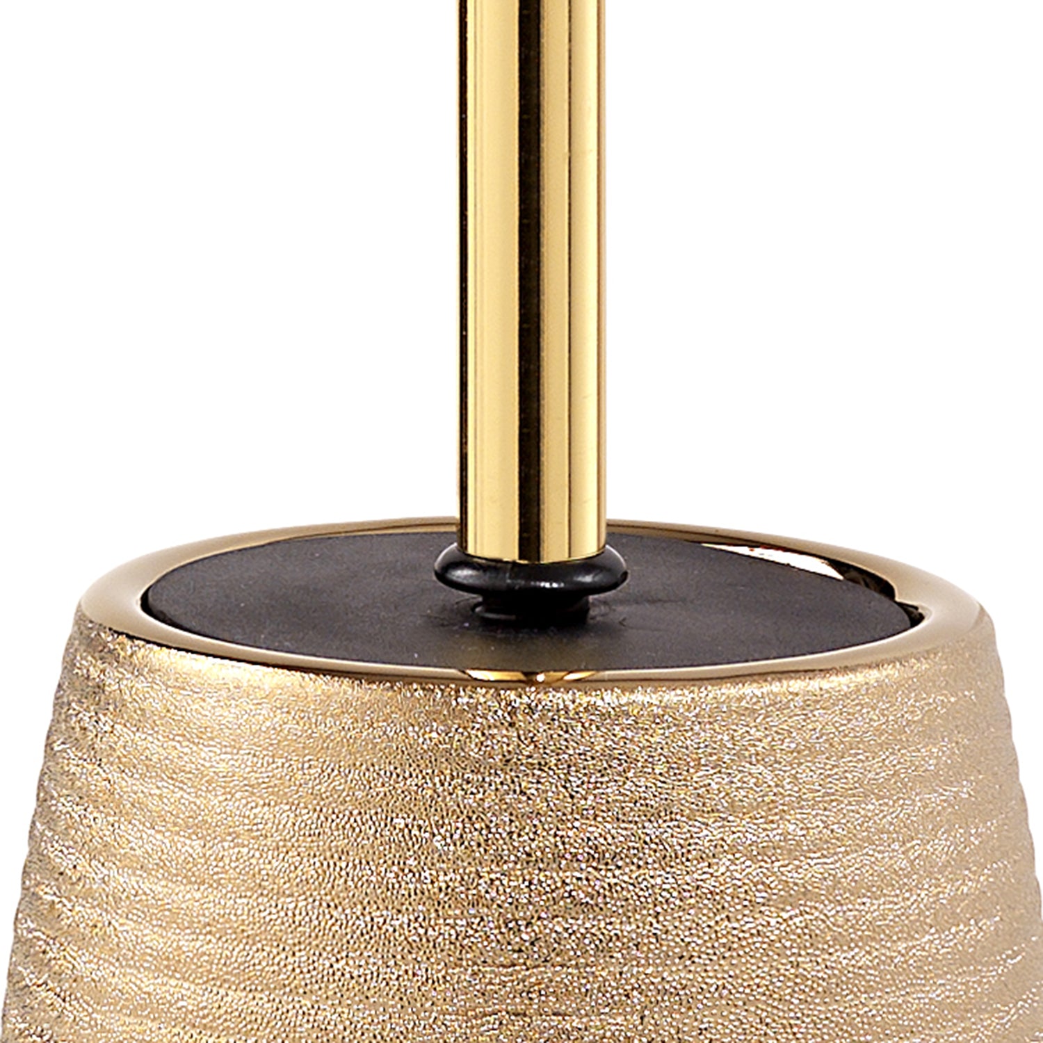 Scopino da appoggio in ceramica con ciuffo in setole Gedy modello Astrid - Oro