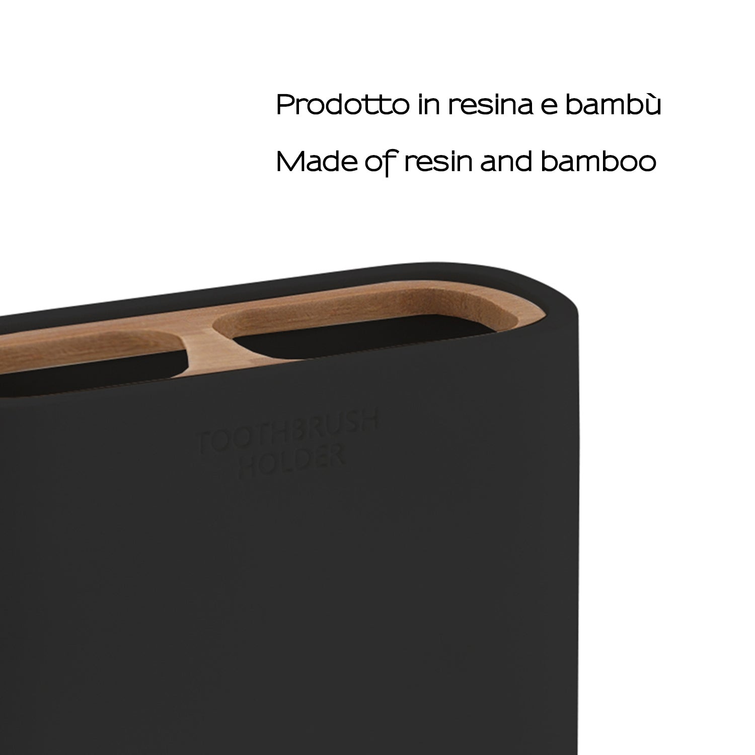 Portaspazzolini da appoggio Gedy modello Ninfea - Nero Matt