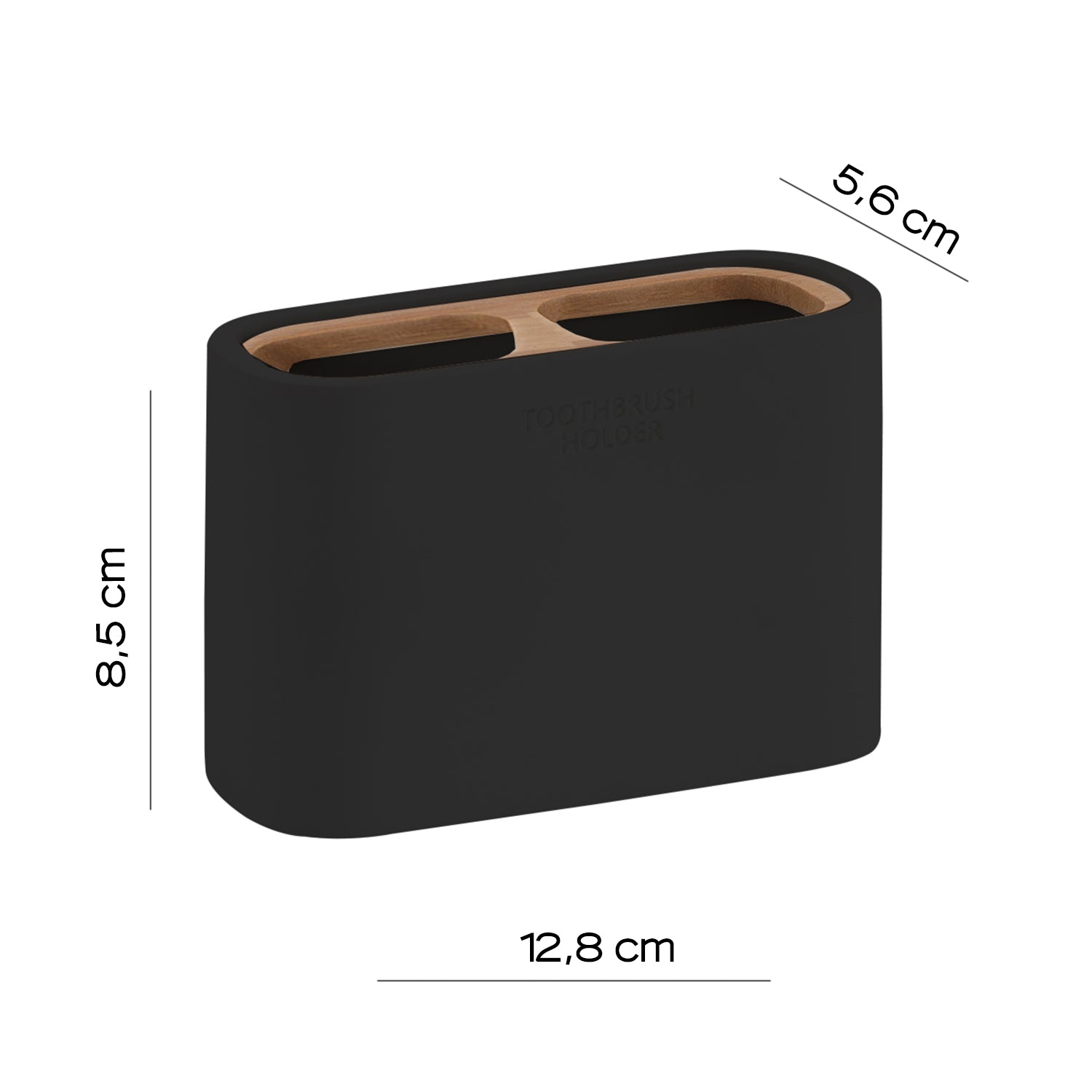 Portaspazzolini da appoggio Gedy modello Ninfea - Nero Matt