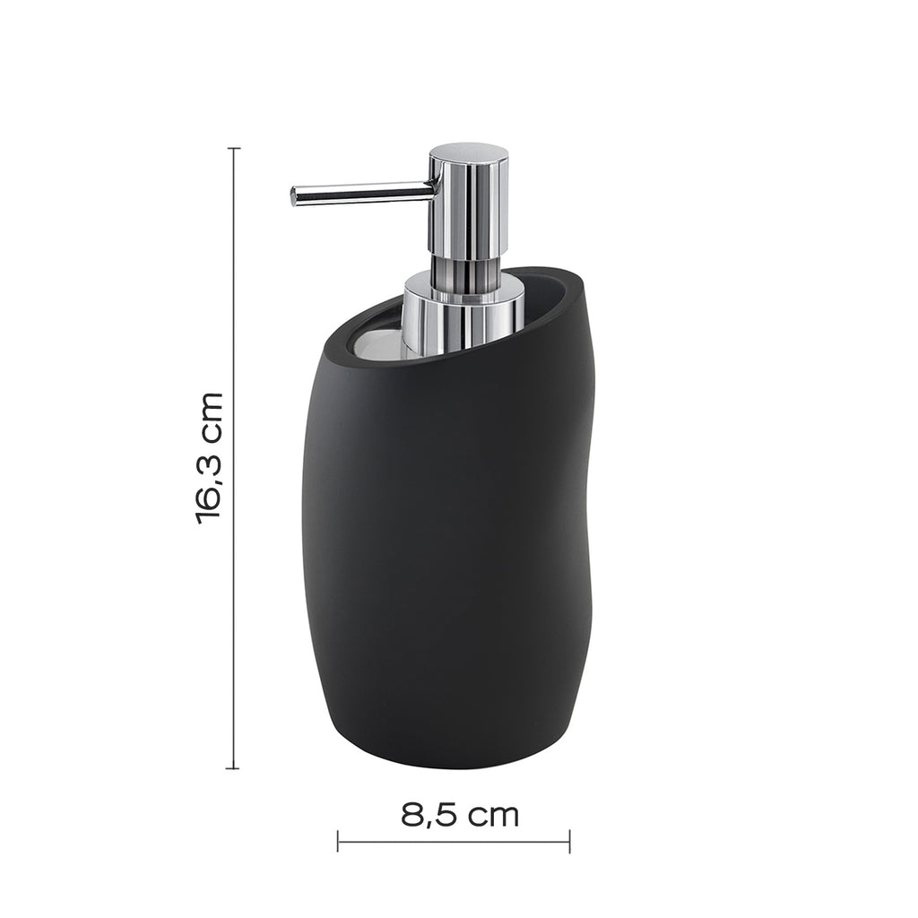 Dispenser sapone con erogatore in Cromall Gedy serie Iside - Nero Matt