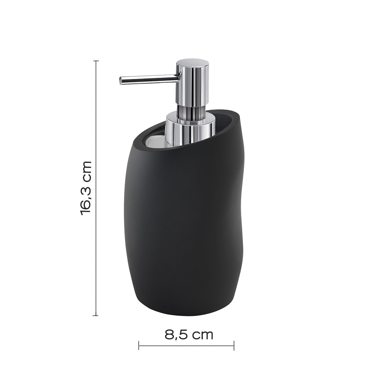 Dispenser sapone con erogatore in Cromall Gedy serie Iside - Nero Matt