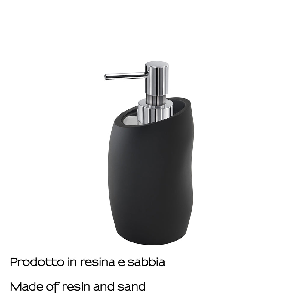 Dispenser sapone con erogatore in Cromall Gedy serie Iside - Nero Matt
