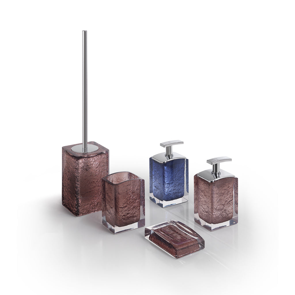 Portaspazzolini da appoggio Gedy modello Antares - Marrone