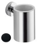 Porta spazzolini da bagno in vetro e ottone nero opaco collezione Plus di Colombo Design