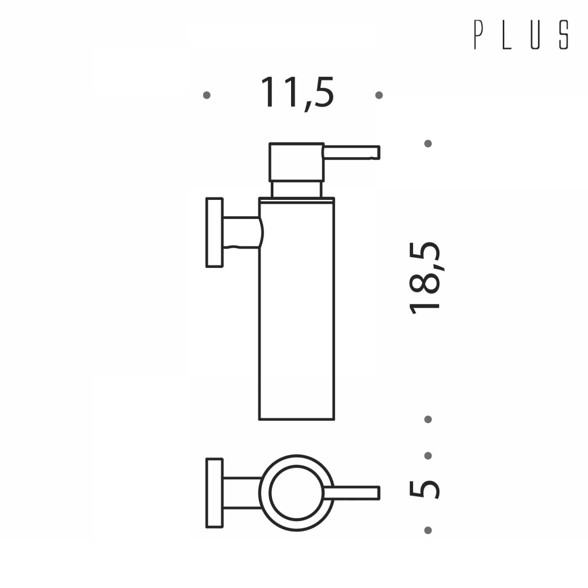 Dispenser sapone in ottone collezione Plus di Colombo Design - Nero Opaco