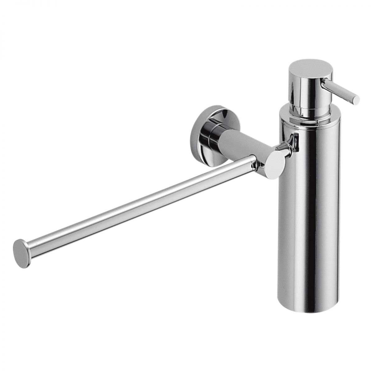 Dispenser Sapone con porta salviette Bidet in ottone cromato lucido collezione Plus di Colombo Design