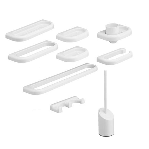 Kit accessori bagno 9 pezzi Metaform serie Luca modello New - Bianco