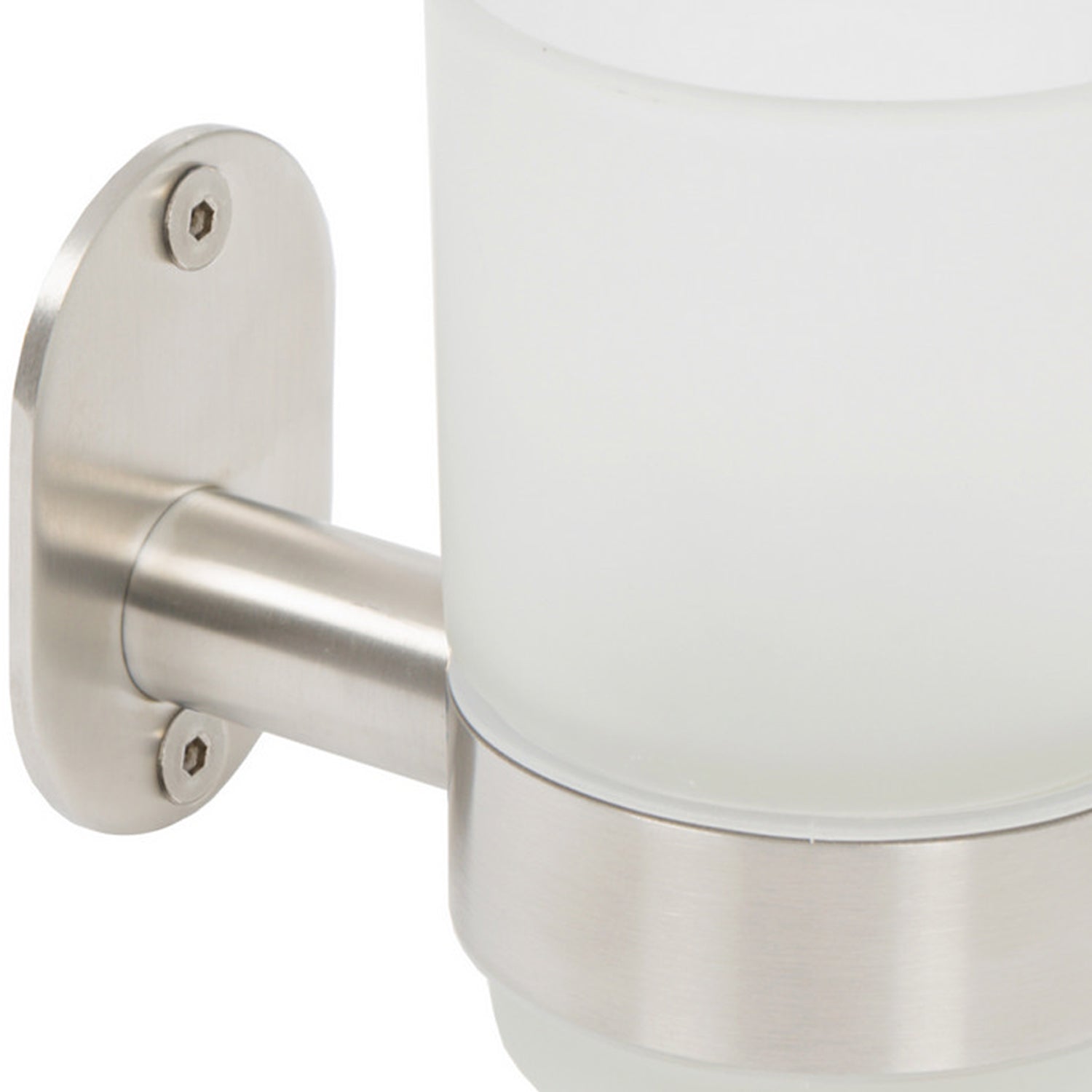 Porta spazzolini in acciaio inox spazzolato e vetro