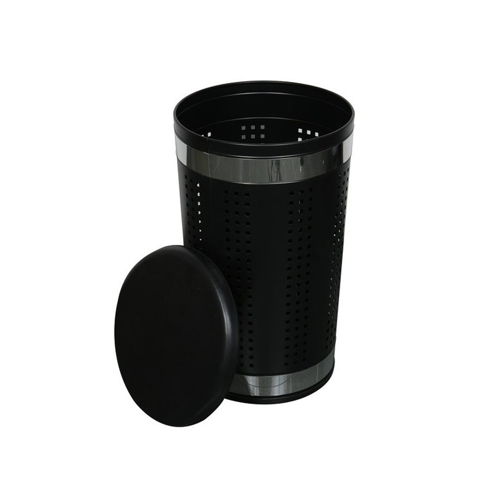 Cesto portabiancheria da 46L con fodera in Acciaio Inox - Nero