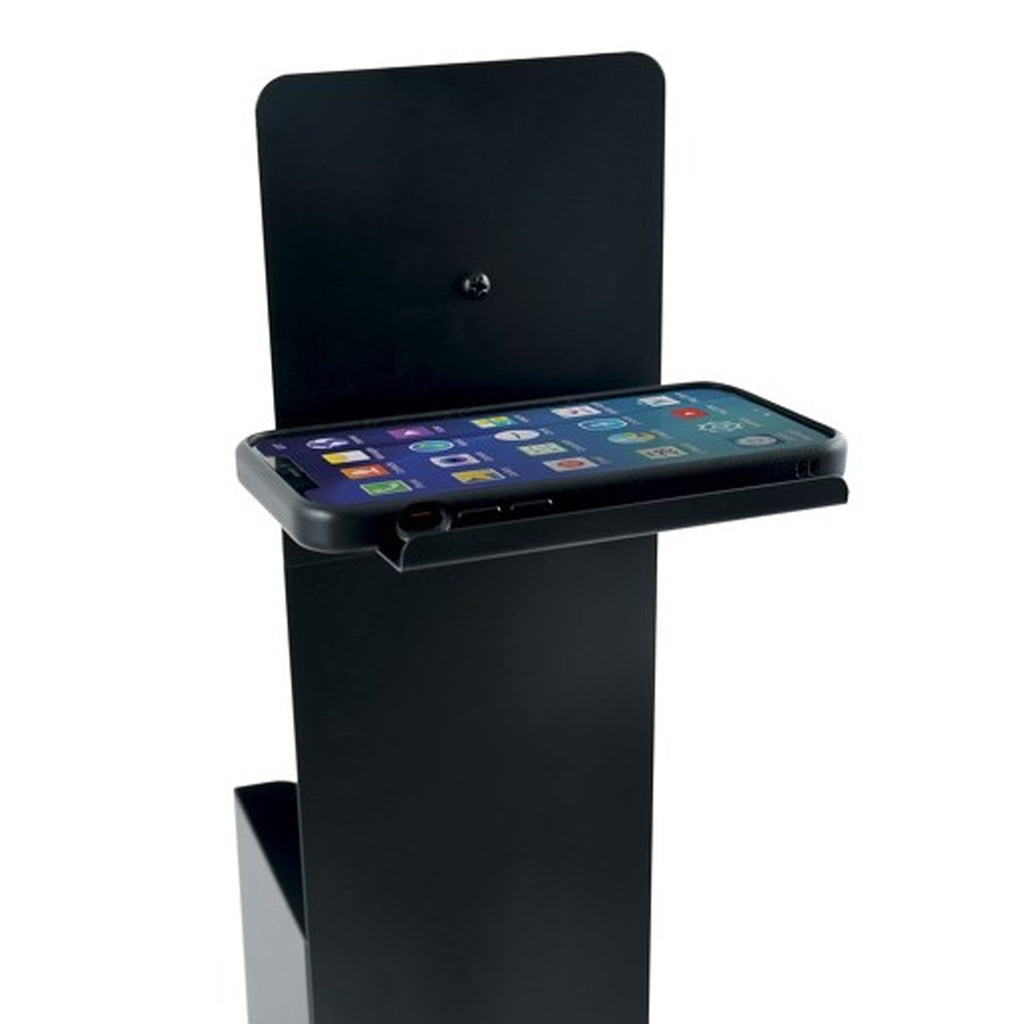 Piantana portarotolo con porta smartphone in Acciaio & BambÃ¹ modello Yoni - Nero Opaco