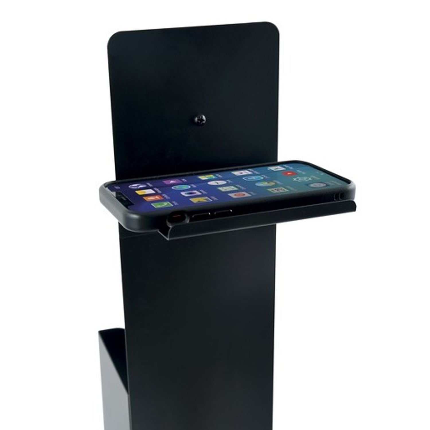 Piantana portarotolo con porta smartphone in Acciaio & BambÃ¹ modello Yoni - Nero Opaco