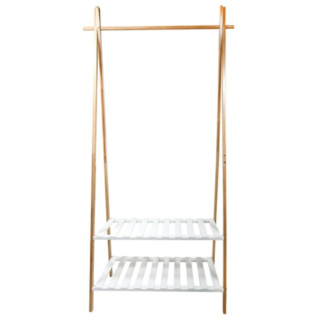 Appendiabiti in bambÃ¹ con due ripiani modello Mia - Bianco