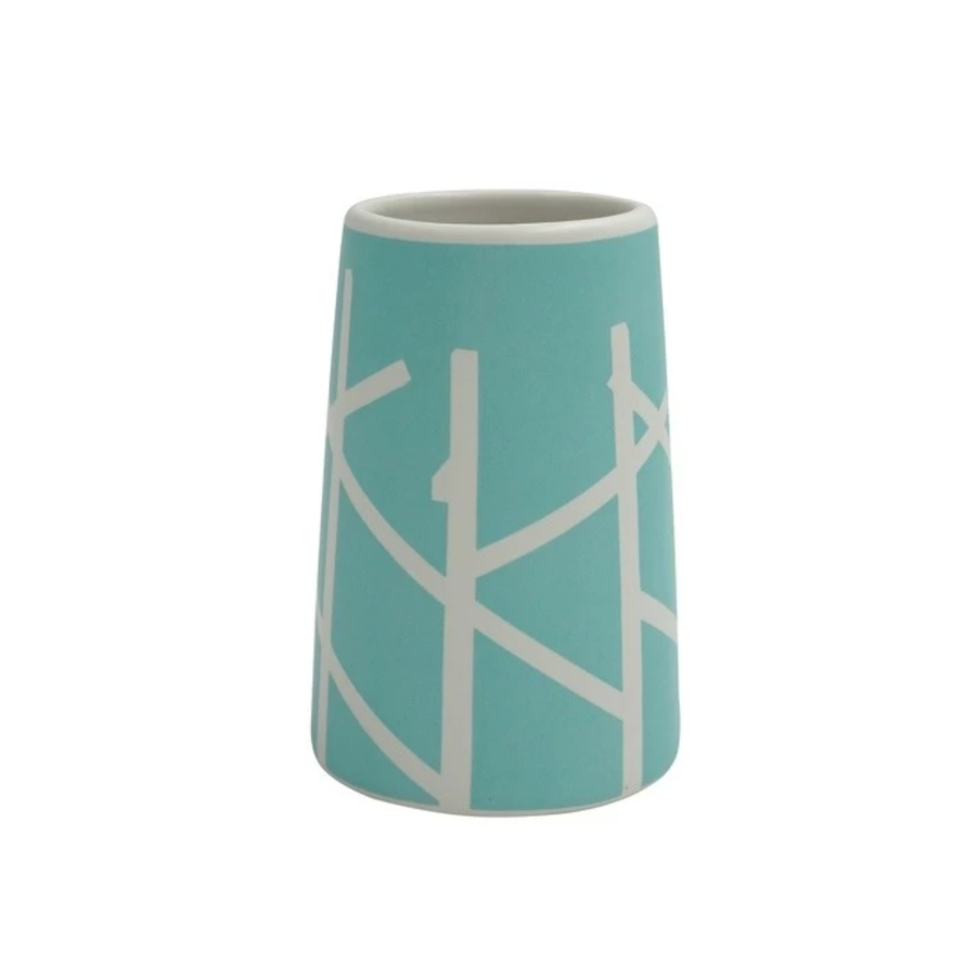 Bicchiere Portaspazzolino in ceramica  blu  collezione ARBRE