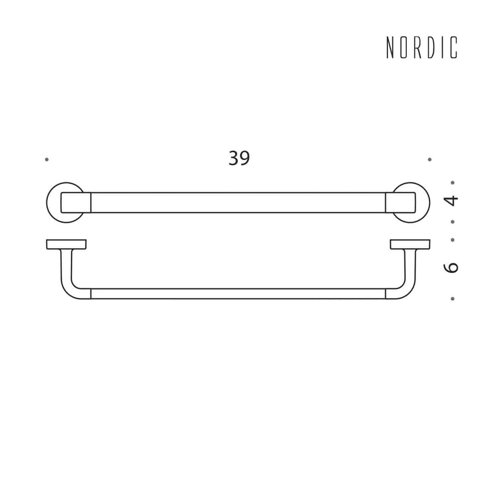 Porta salvietta 54cm in ottone collezione Nordic di Colombo Design