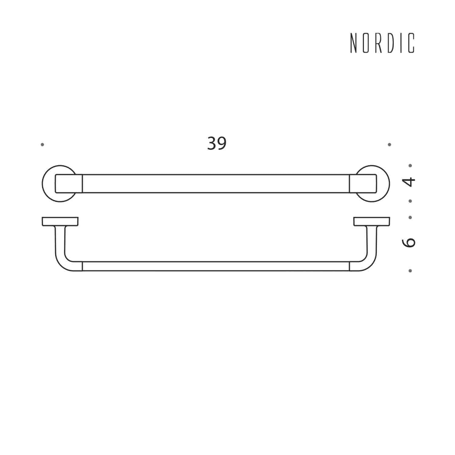 Porta salvietta 54cm in ottone collezione Nordic di Colombo Design