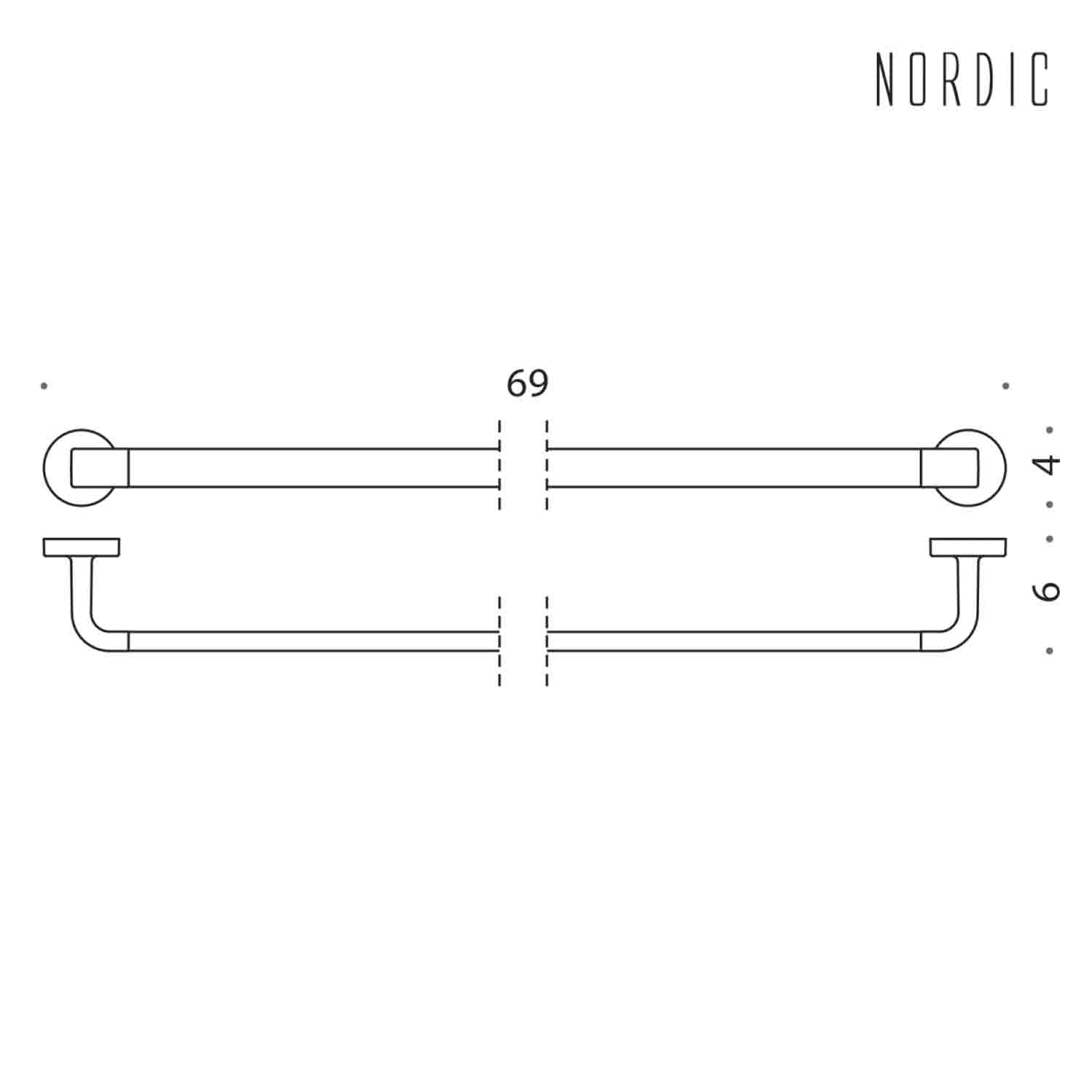 Porta salvietta 69cm in ottone collezione Nordic di Colombo Design