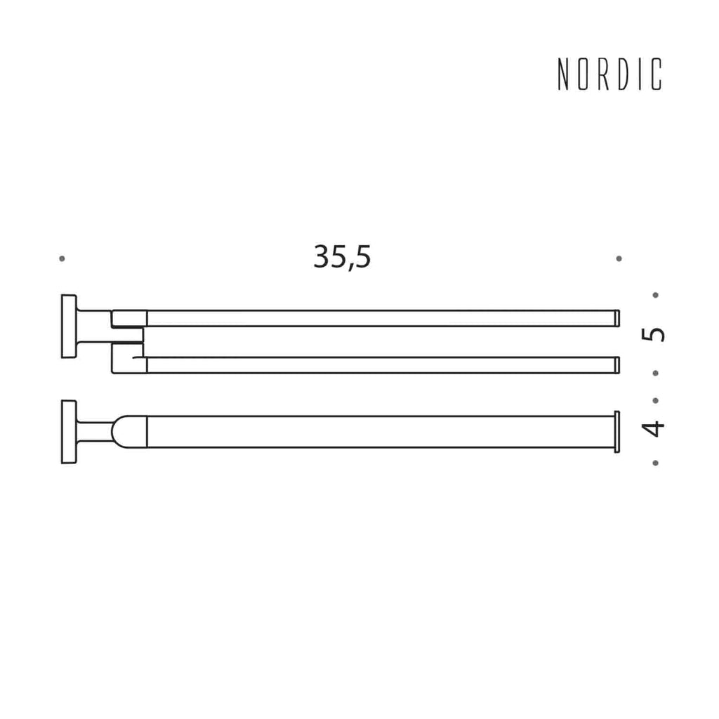 Porta salvietta doppio snodo in ottone collezione Nordic di Colombo Design