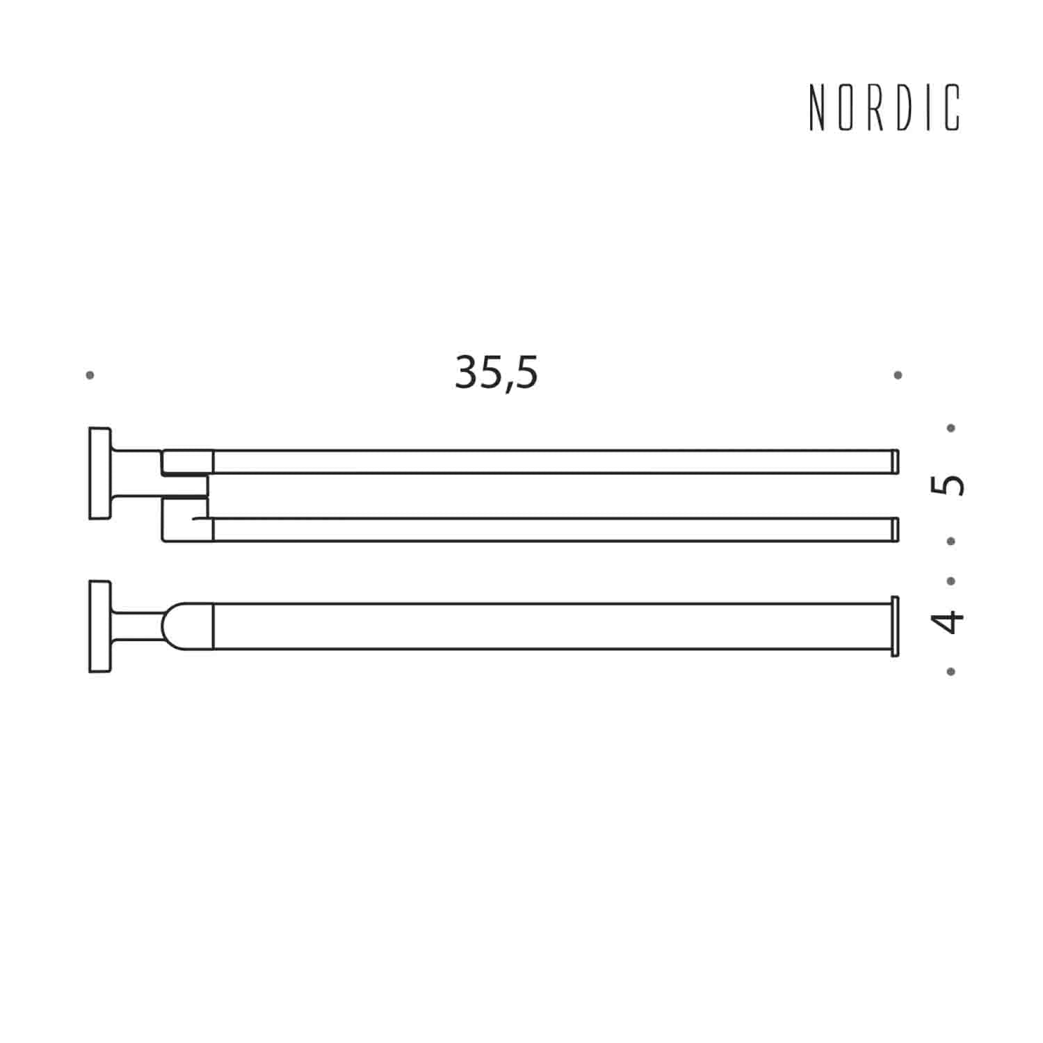 Porta salvietta doppio snodo in ottone collezione Nordic di Colombo Design