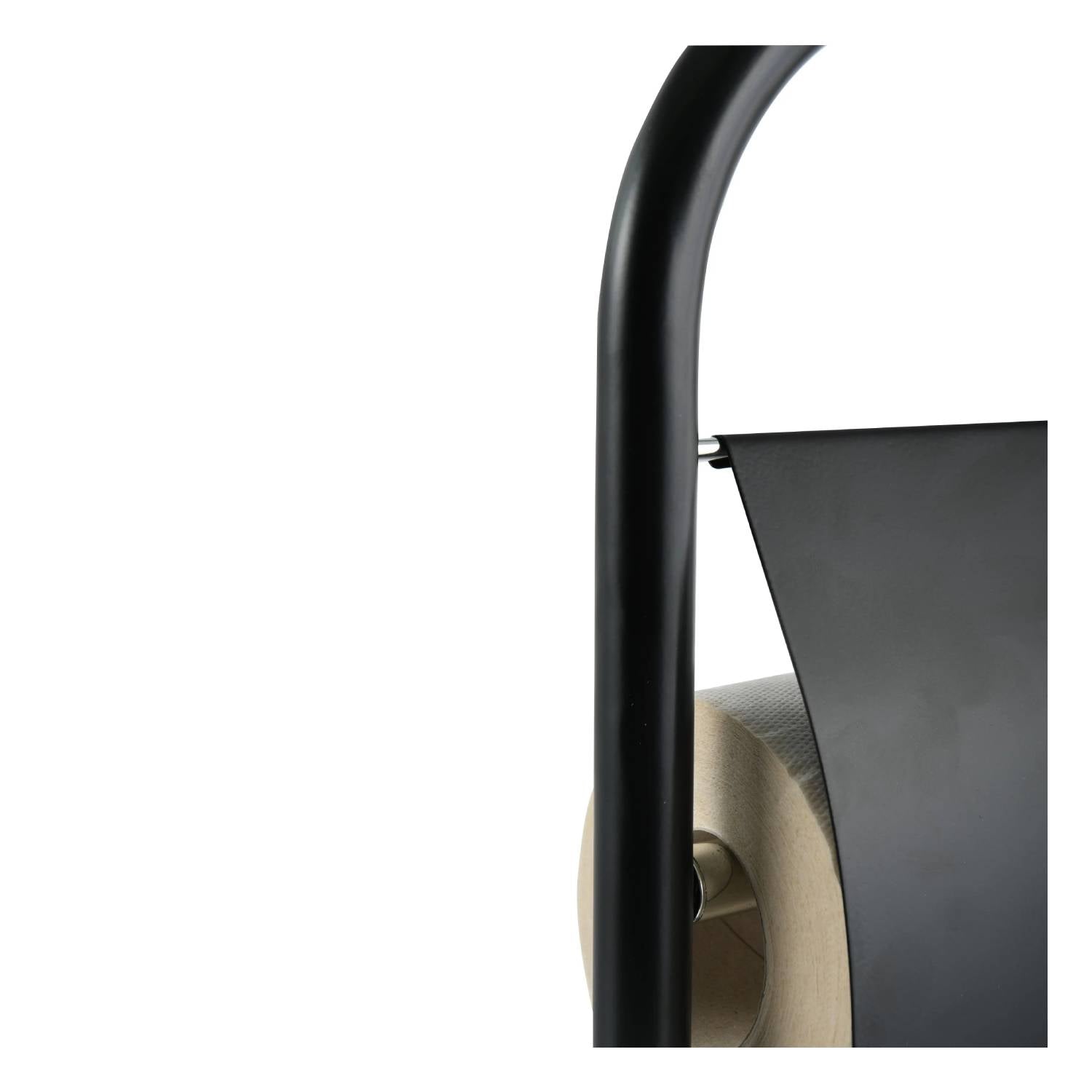 Piantana da bagno con porta carta igienica e scopino wc modello Abby colore nero opaco