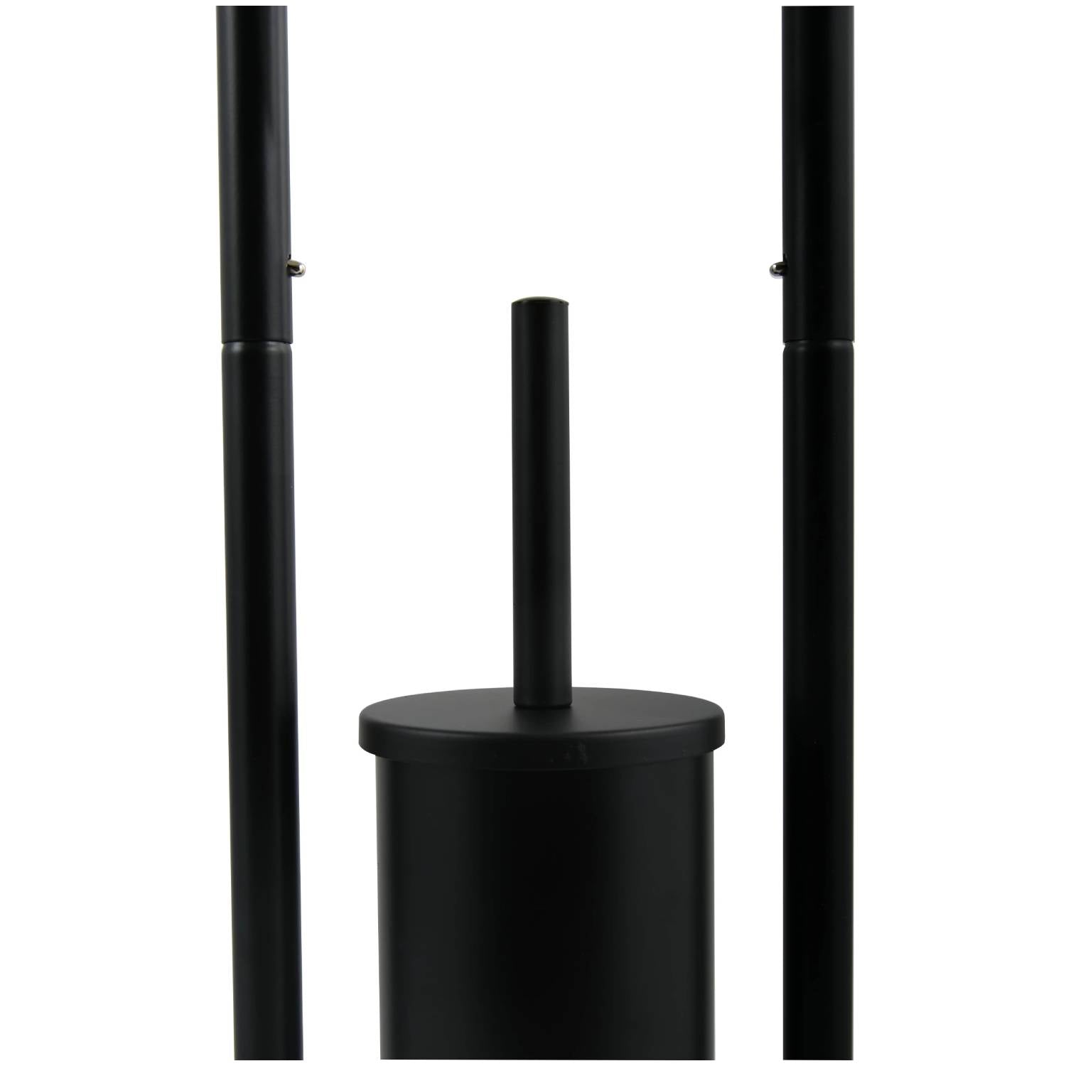 Piantana da bagno con porta carta igienica e scopino wc modello Abby colore nero opaco