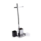 Piantana da bagno portarotolo carta igienica e scopino wc cromato