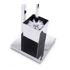 Piantana da bagno portarotolo carta igienica e scopino wc cromato