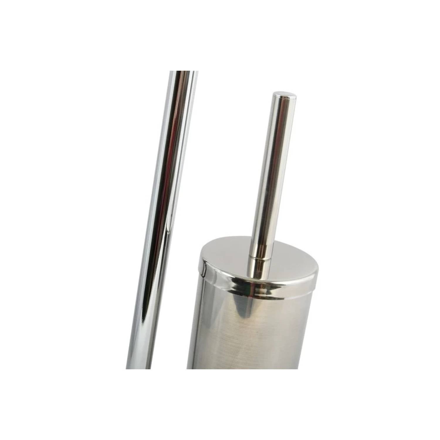 Piantana da bagno con porta rotolo carta igieni e scopino wc in acciaio inox