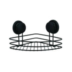 Mensola doccia angolare con ventosa nera modello Tabarca in acciaio colore nero