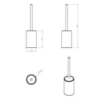 Porta scopino da terra in ottone cromato della collezione 'Architect s+' by Cosmic