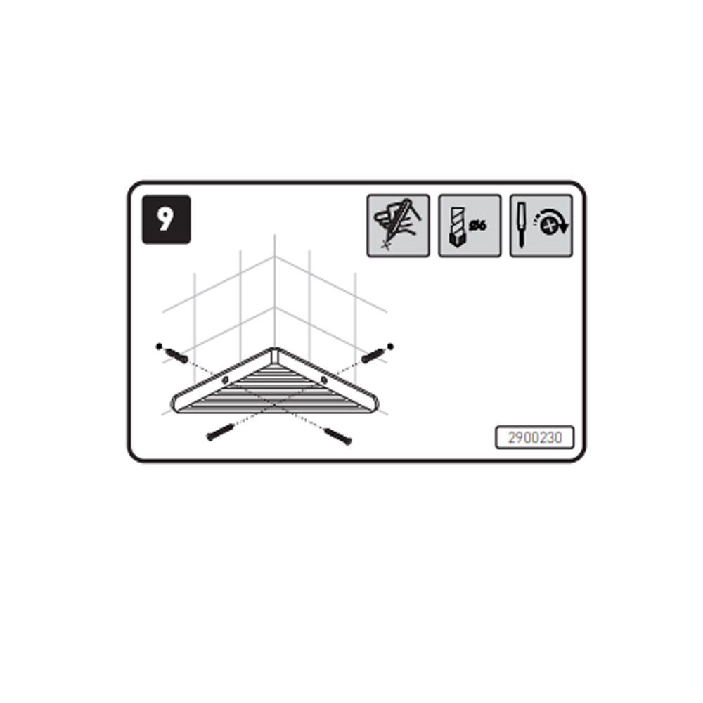 Griglia angolare porta sapone in acciaio inossidabile cromato della collezione 'Architect' by Cosmic cm 18x18x2