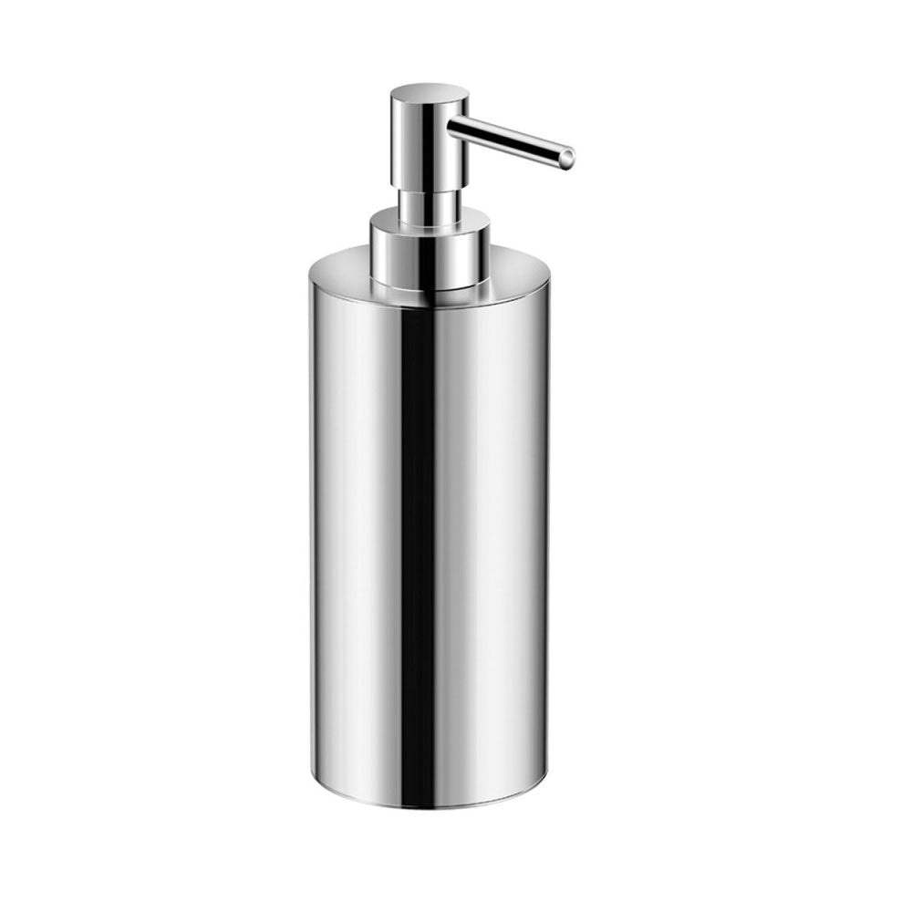 Dispenser sapone da appoggio in ottone cromato della collezione 'Architect' by Cosmic