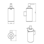 Dispenser sapone a muro in ottone cromato della collezione 'Architect' by Cosmic