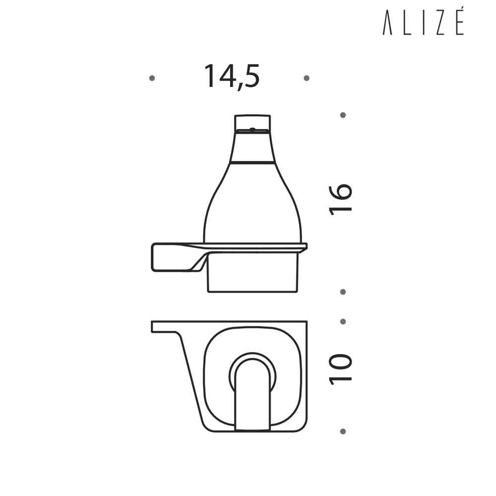 Dispenser Sapone in ottone cromato e vetro acidato versione Destra Colombo Design collezione AlizÃ¨ Con fissaggio a tassello inclusi