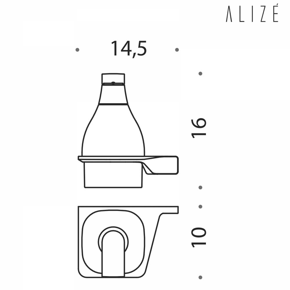 Dispenser Sapone in ottone cromato e vetro acidato versione Sinistra Colombo Design collezione AlizÃ¨ Con fissaggio a tassello inclusi
