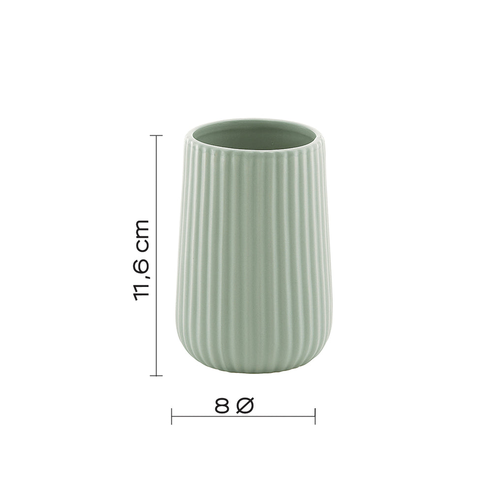 Portaspazzolini da appoggio in ceramica Gedy modello Marika - Verde Salvia