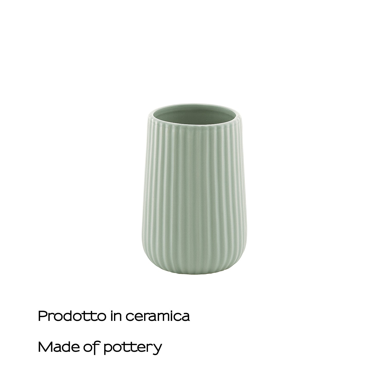 Portaspazzolini da appoggio in ceramica Gedy modello Marika - Verde Salvia