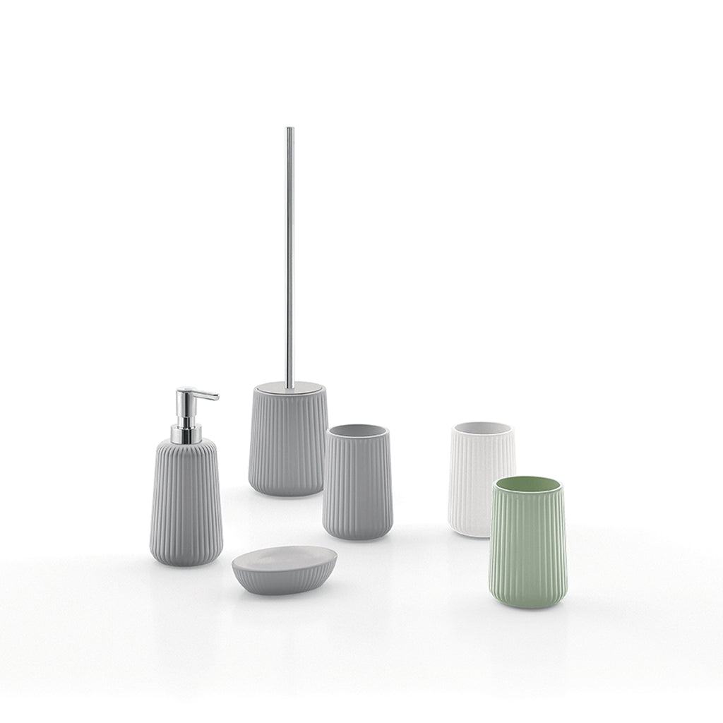 Portaspazzolini da appoggio in ceramica Gedy modello Marika - Verde Salvia