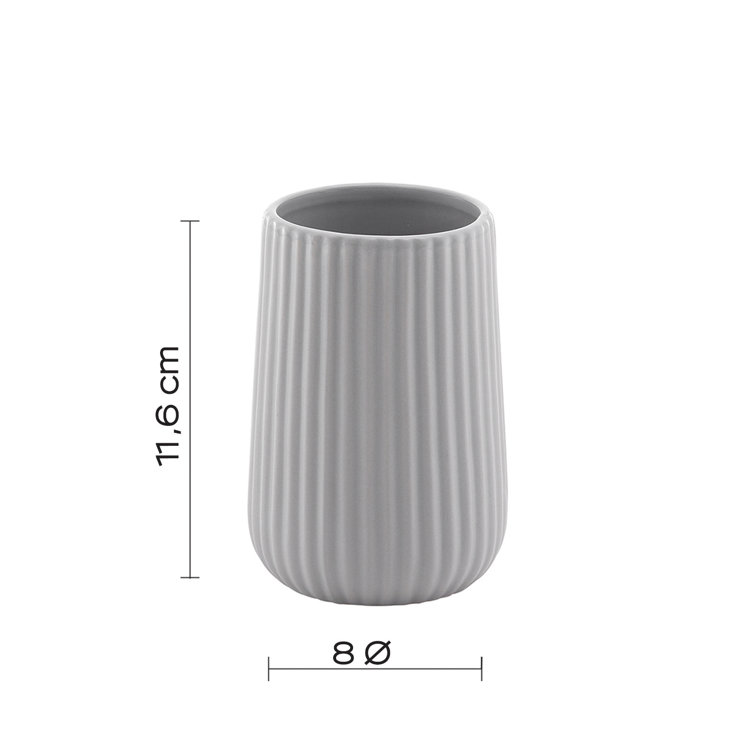 Portaspazzolini da appoggio in ceramica Gedy modello Marika - Grigio