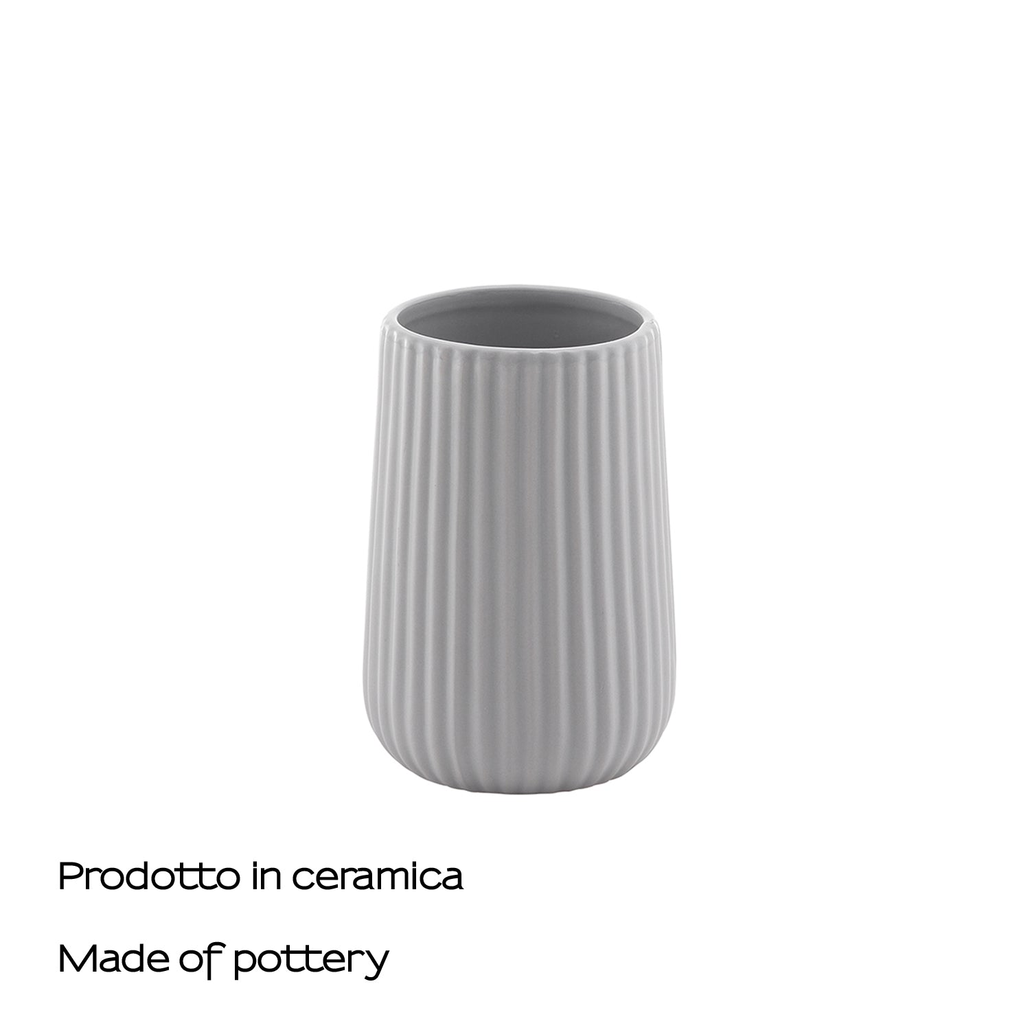 Portaspazzolini da appoggio in ceramica Gedy modello Marika - Grigio