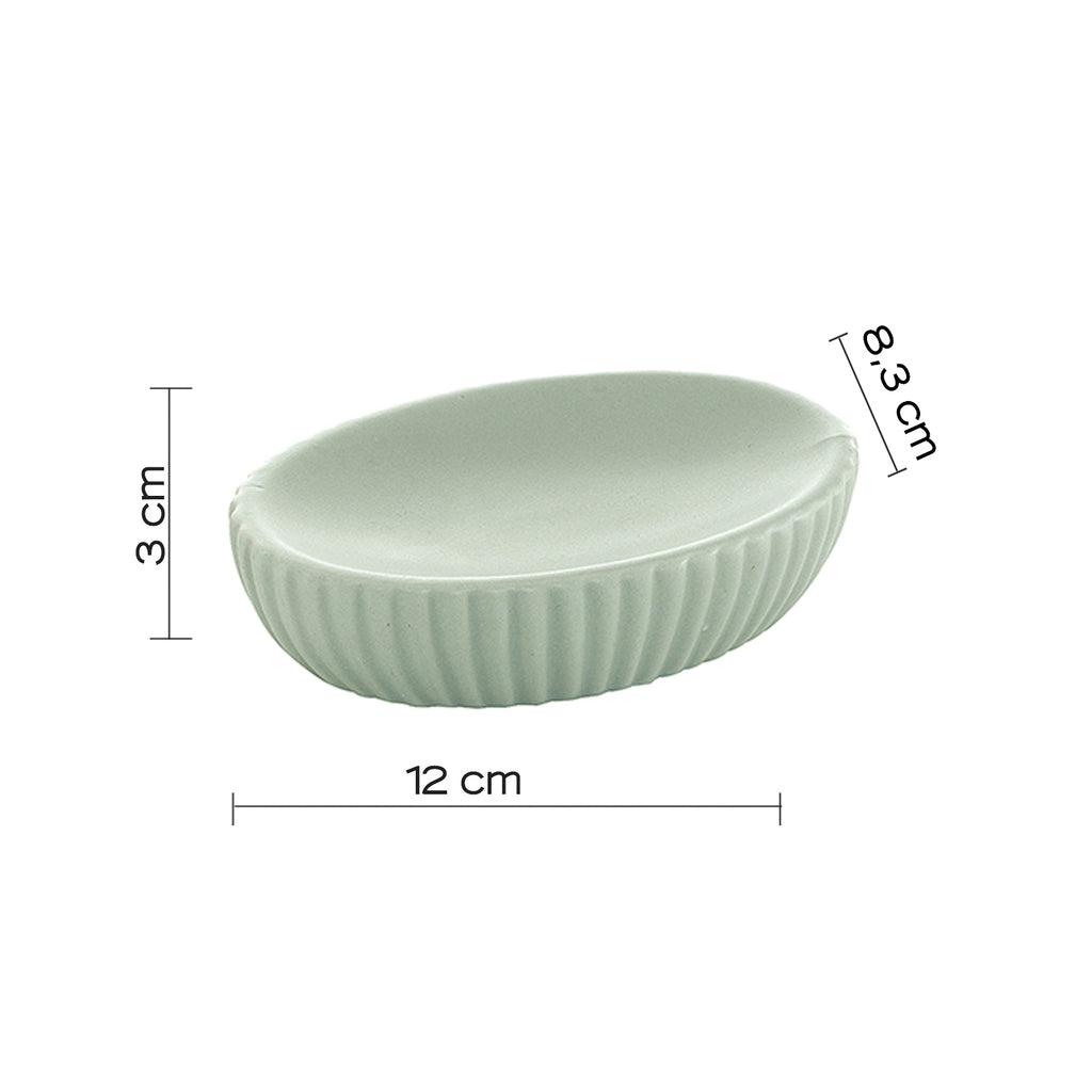 Portasapone da appoggio in ceramica di Gedy modello Marika - Verde Salvia