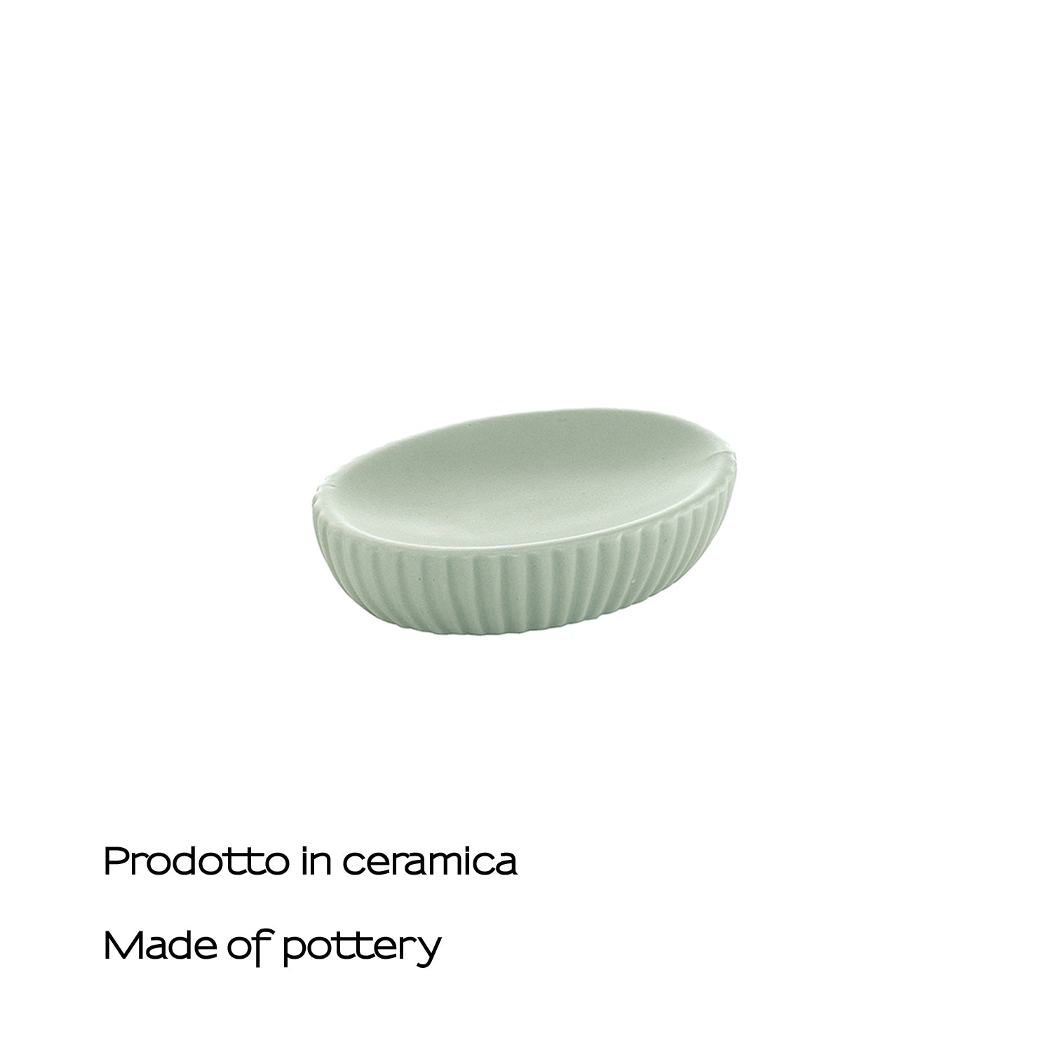 Portasapone da appoggio in ceramica di Gedy modello Marika - Verde Salvia