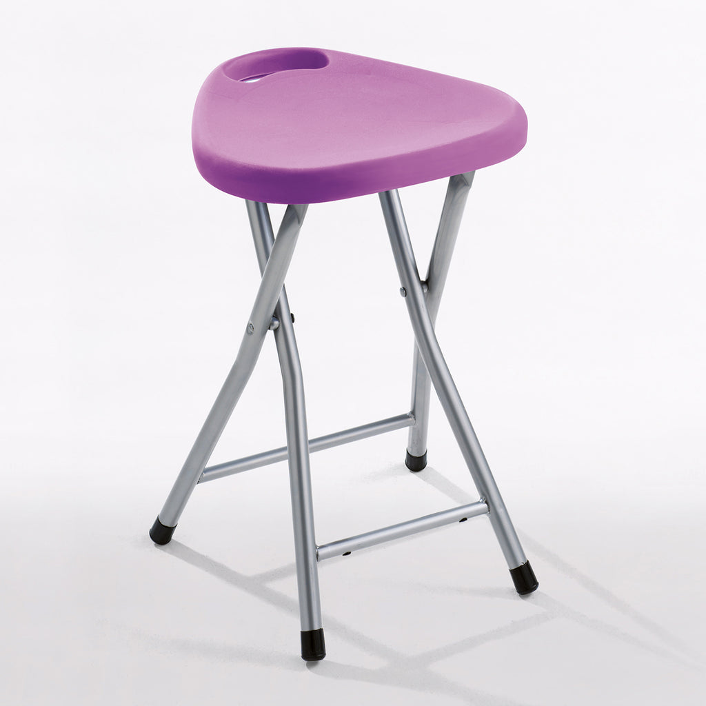 Sgabello Gedy richiudibile in resine termoplastiche e metallo - Lilla